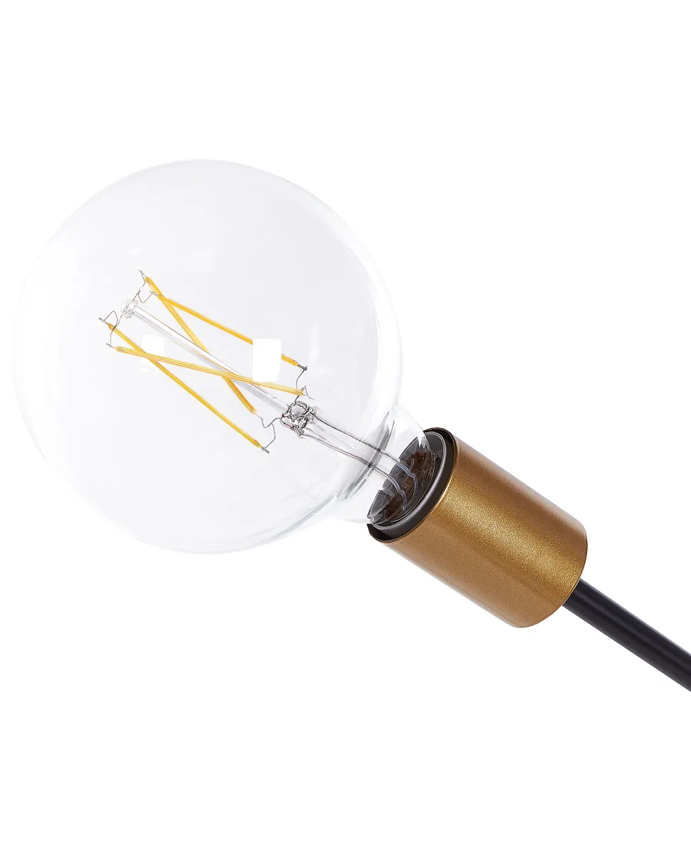 Candeeiro De Teto Para 7 Lampadas Preto E Dourado Cremera