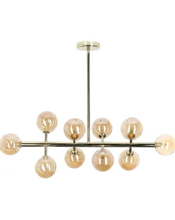 Candeeiro De Teto Para 10 Lampadas Dourado Ramis