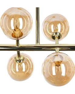 Candeeiro De Teto Para 10 Lampadas Dourado Ramis