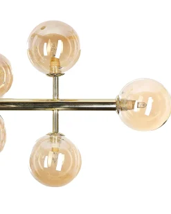 Candeeiro De Teto Para 10 Lampadas Dourado Ramis