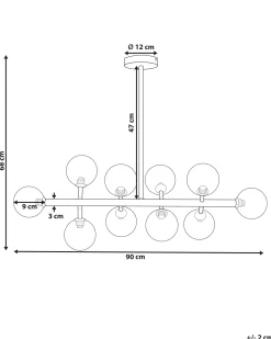 Candeeiro De Teto Para 10 Lampadas Dourado Ramis