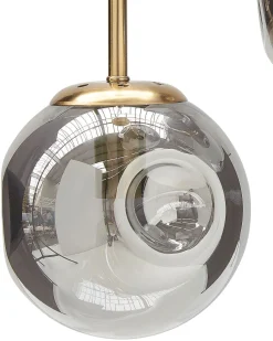 Candeeiro De Teto Para 3 Luzes Em Vidro Transparente E Bronze Ralfes