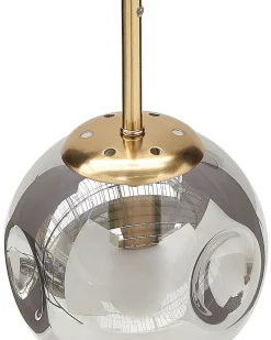 Candeeiro De Teto Para 3 Luzes Em Vidro Transparente E Bronze Ralfes