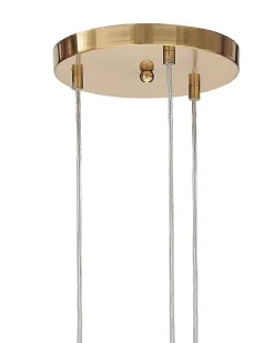 Candeeiro De Teto Para 3 Luzes Em Vidro Transparente E Bronze Ralfes