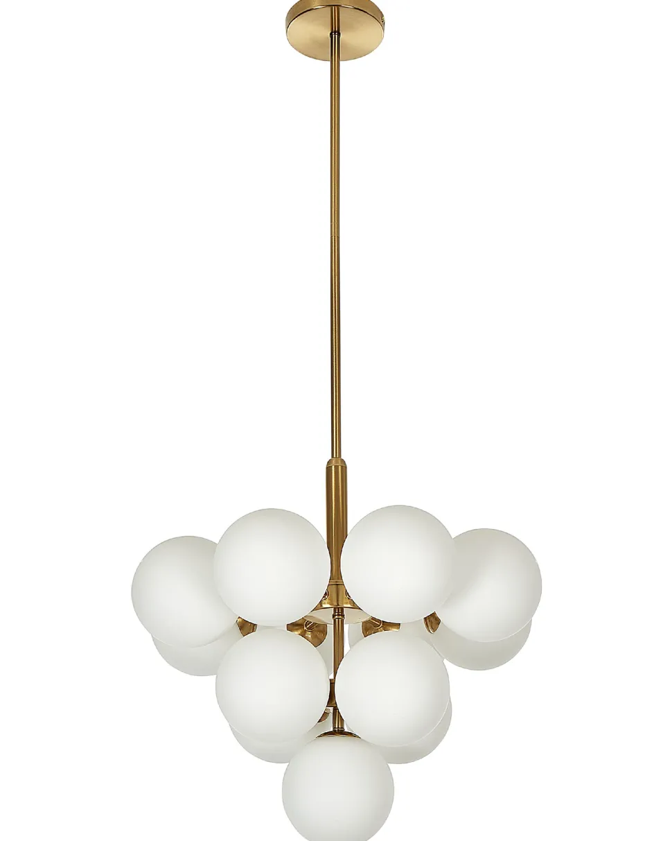 Candeeiro De Teto Para 13 Lampadas Em Metal De Cor Bronze Birrie