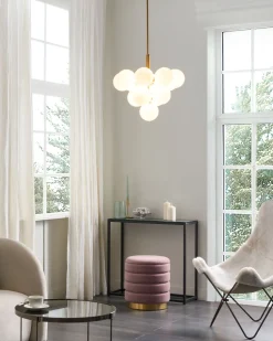 Candeeiro De Teto Para 13 Lampadas Em Metal De Cor Bronze Birrie