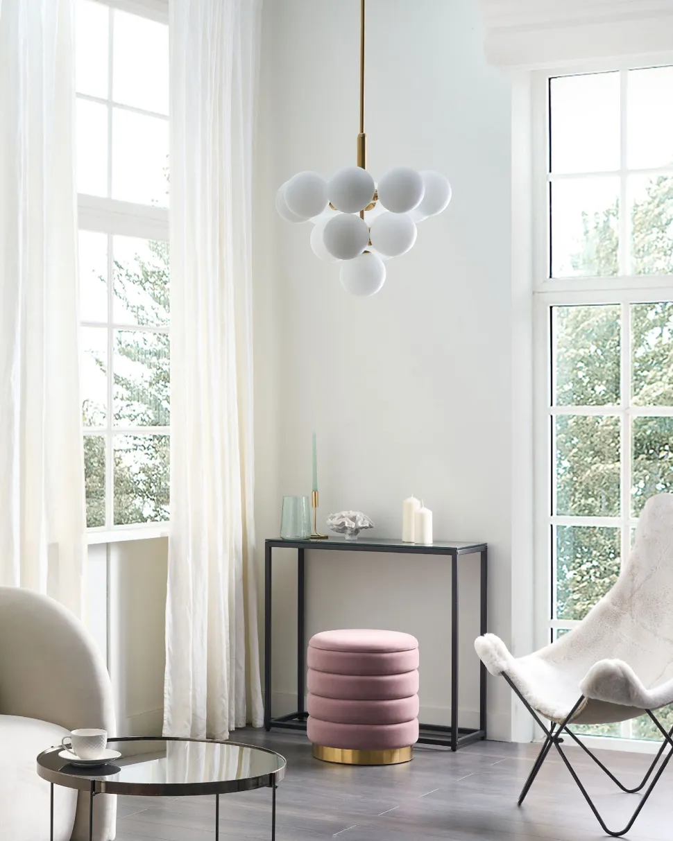 Candeeiro De Teto Para 13 Lampadas Em Metal De Cor Bronze Birrie