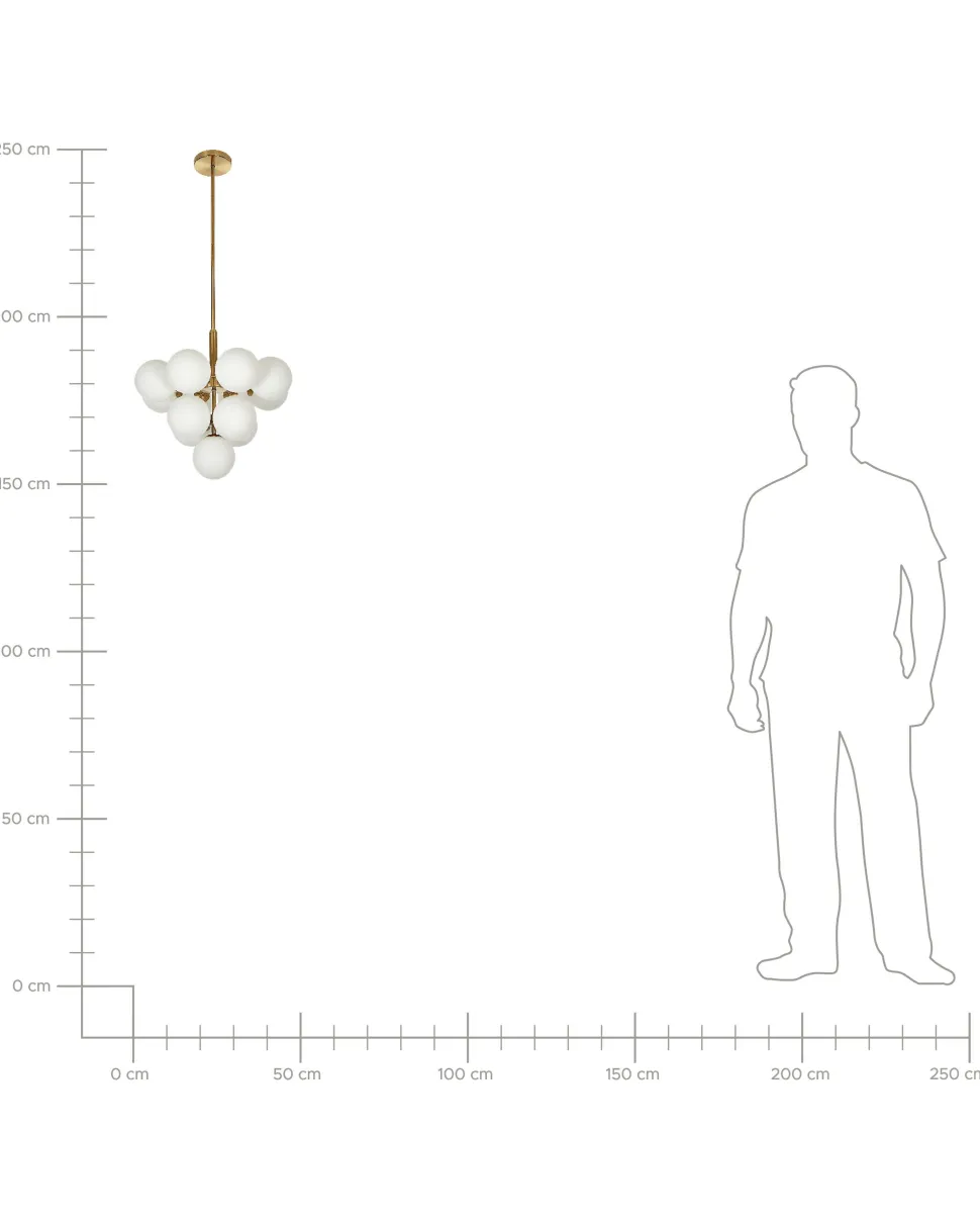 Candeeiro De Teto Para 13 Lampadas Em Metal De Cor Bronze Birrie