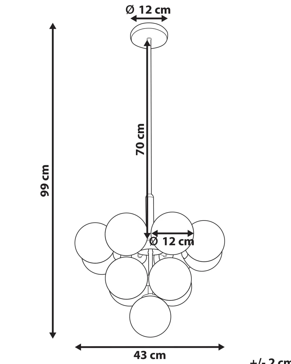 Candeeiro De Teto Para 13 Lampadas Em Metal De Cor Bronze Birrie
