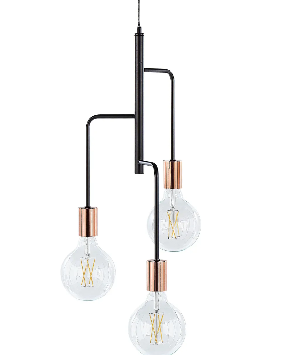 Candeeiro De Teto Para 3 Lampadas Preto Bogna