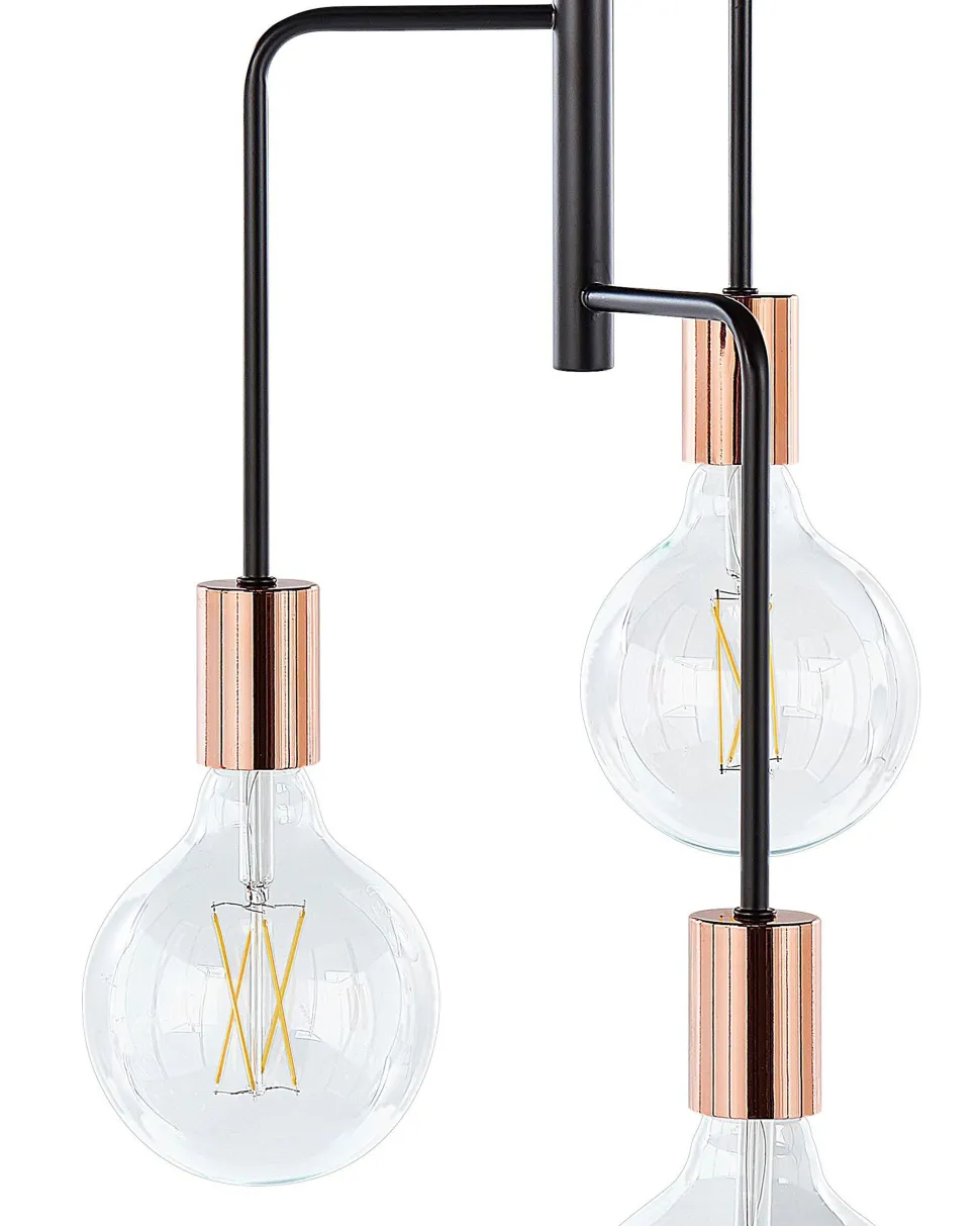 Candeeiro De Teto Para 3 Lampadas Preto Bogna