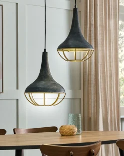 Candeeiro De Teto Para 2 Lampadas Em Madeira Preta Bagmati