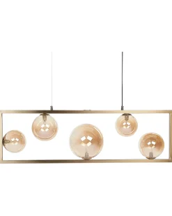 Candeeiro De Teto Para 5 Lampadas Em Metal Cor De Bronze Geehi