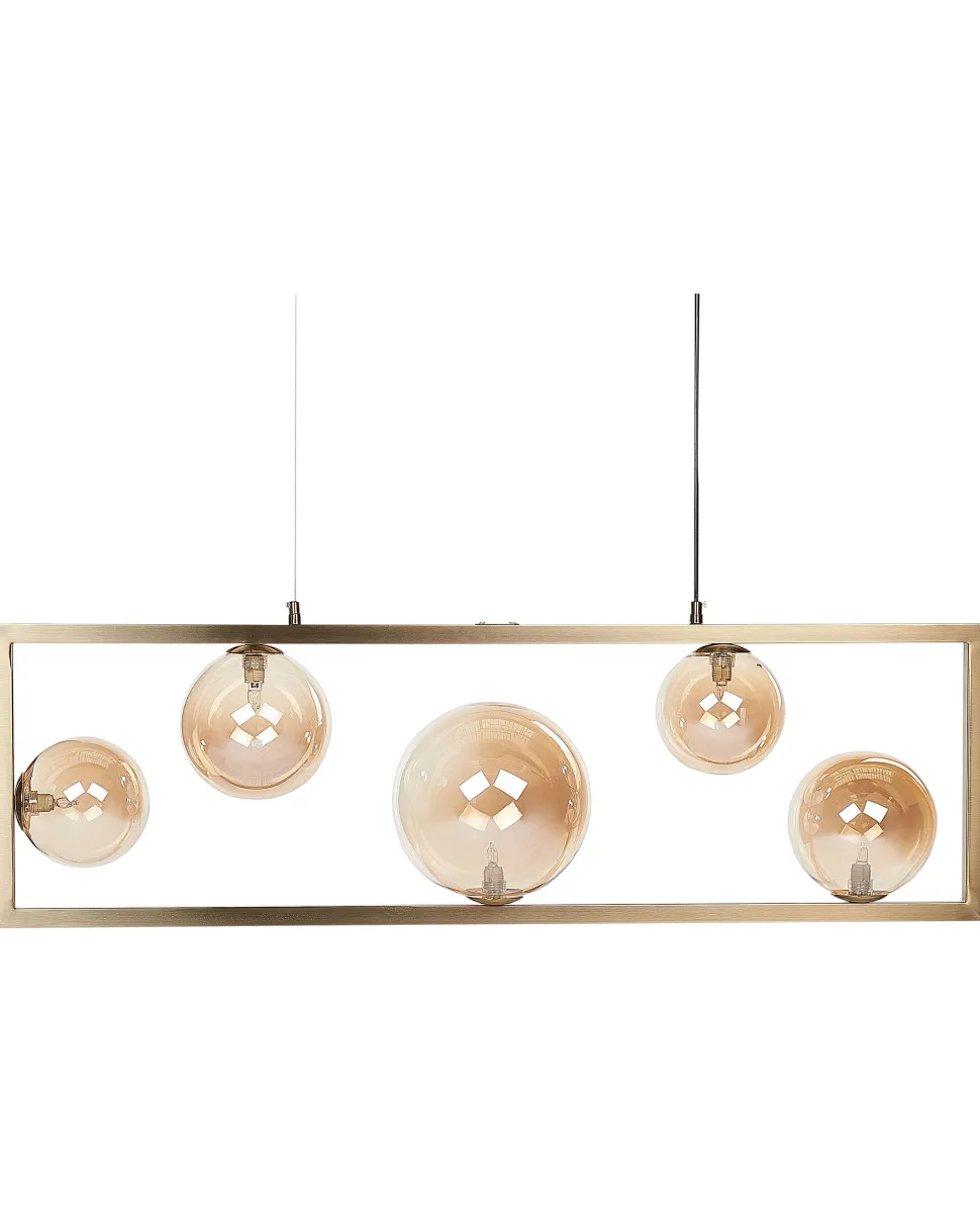 Candeeiro De Teto Para 5 Lampadas Em Metal Cor De Bronze Geehi