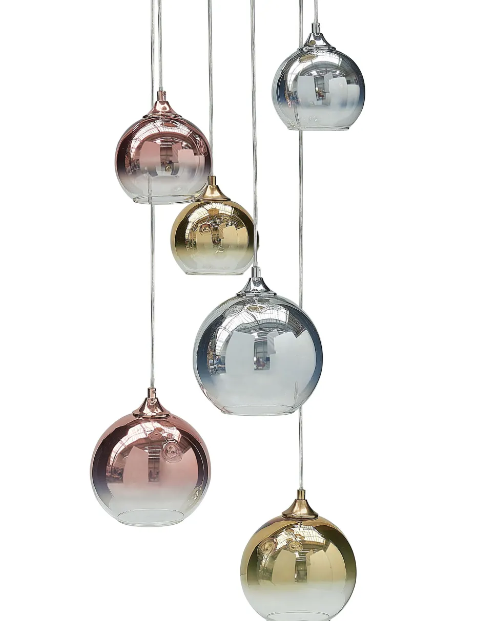 Candeeiro De Teto Para 6 Luzes Em Vidro Multicolor Tooma