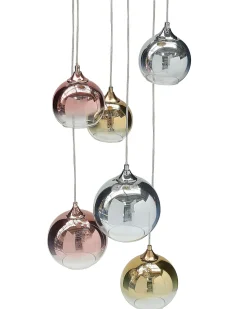 Candeeiro De Teto Para 6 Luzes Em Vidro Multicolor Tooma