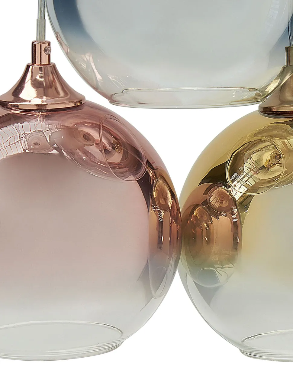 Candeeiro De Teto Para 6 Luzes Em Vidro Multicolor Tooma