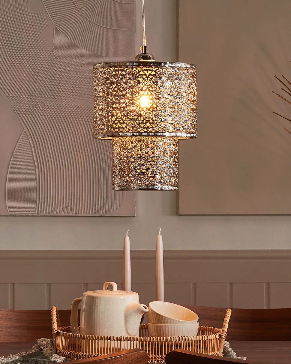 Candeeiro De Teto Prateado Osun