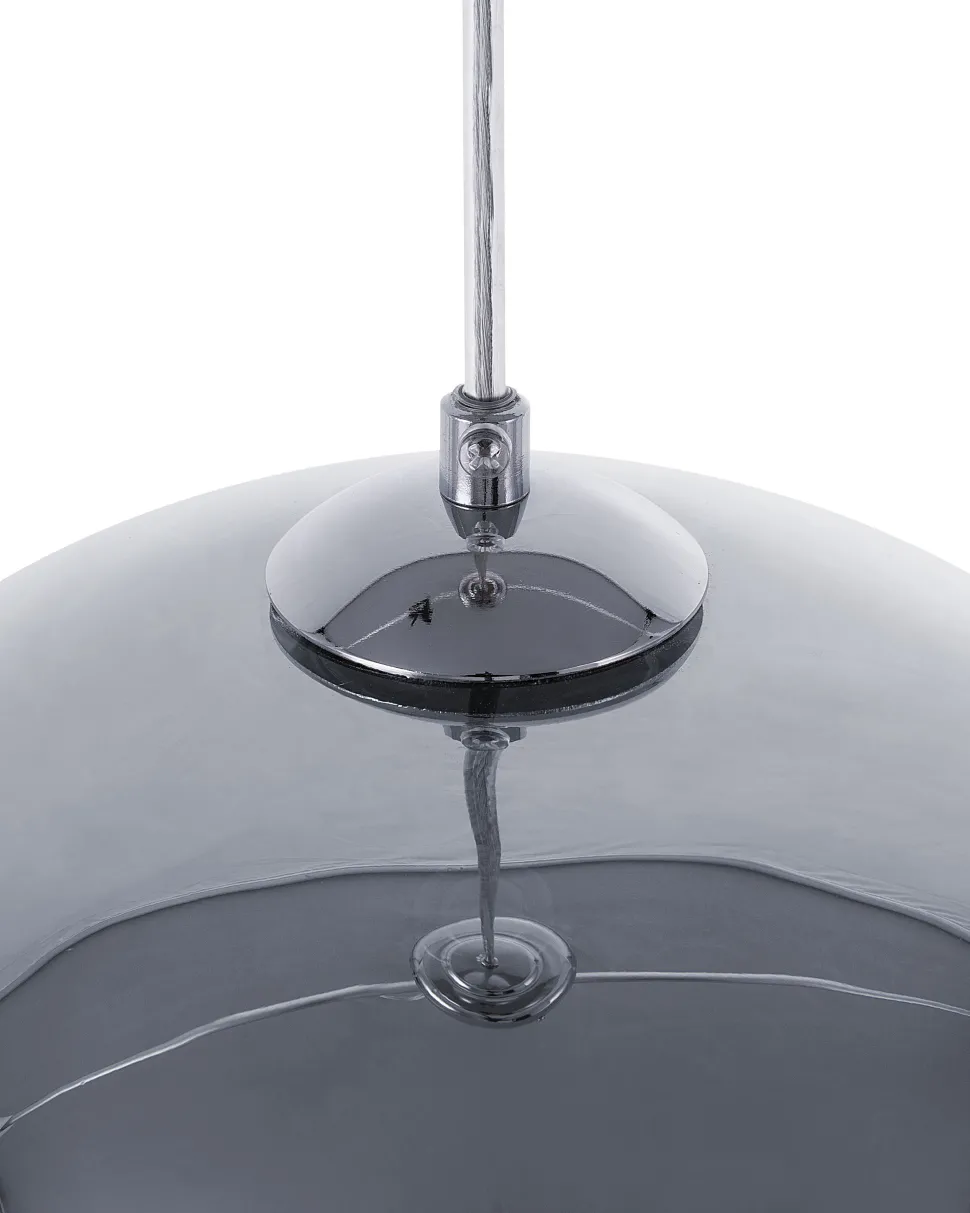 Candeeiro De Teto Prateado Abajur De Vidro Asaro