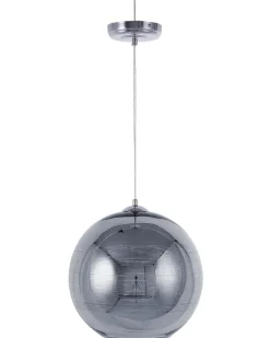 Candeeiro De Teto Prateado Abajur De Vidro Asaro