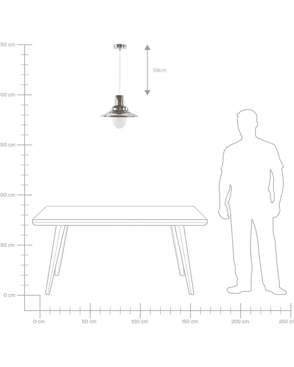 Candeeiro De Teto Prateado Pinega