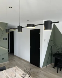 Candeeiro De Teto Preto Com Led Integrado Sestra