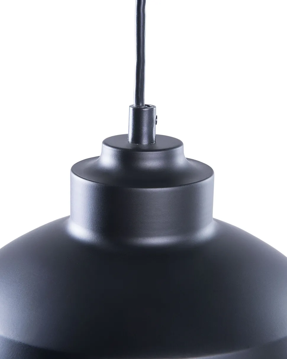 Candeeiro De Teto Preto Com Aros Cor De Cobre Monte