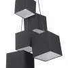 Candeeiro De Teto Preto Com 5 Abajures Em Forma De Cubo Mesta