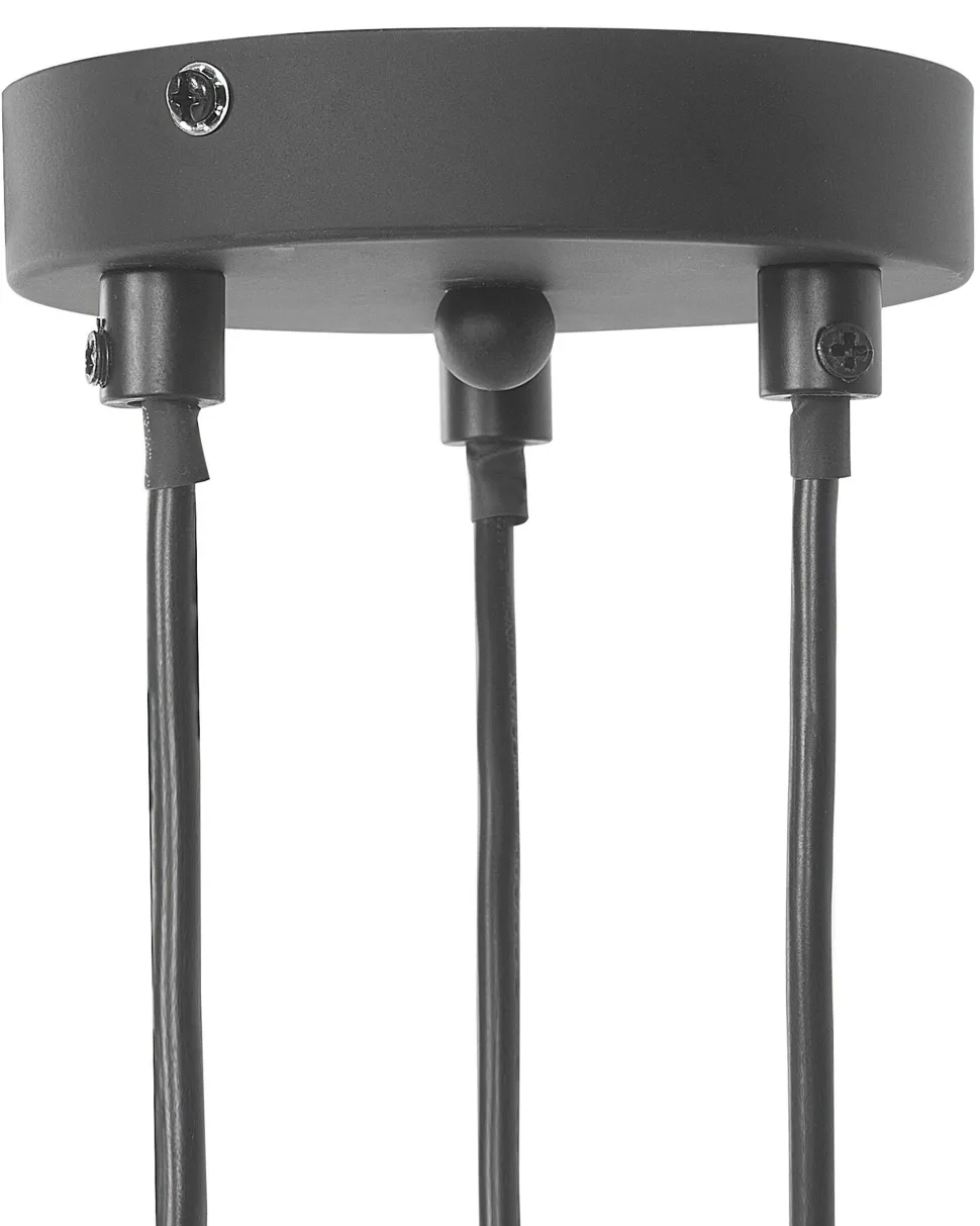 Candeeiro De Teto Preto Com 3 Unidades Pecwan