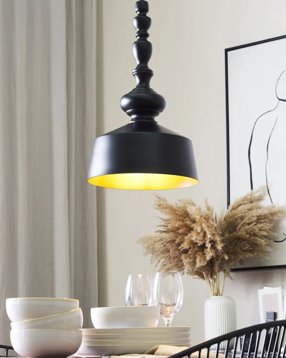 Candeeiro De Teto Preto Driva