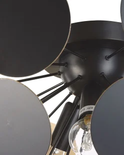 Candeeiro De Teto Preto E Dourado Para 3 Lampadas Maritsa