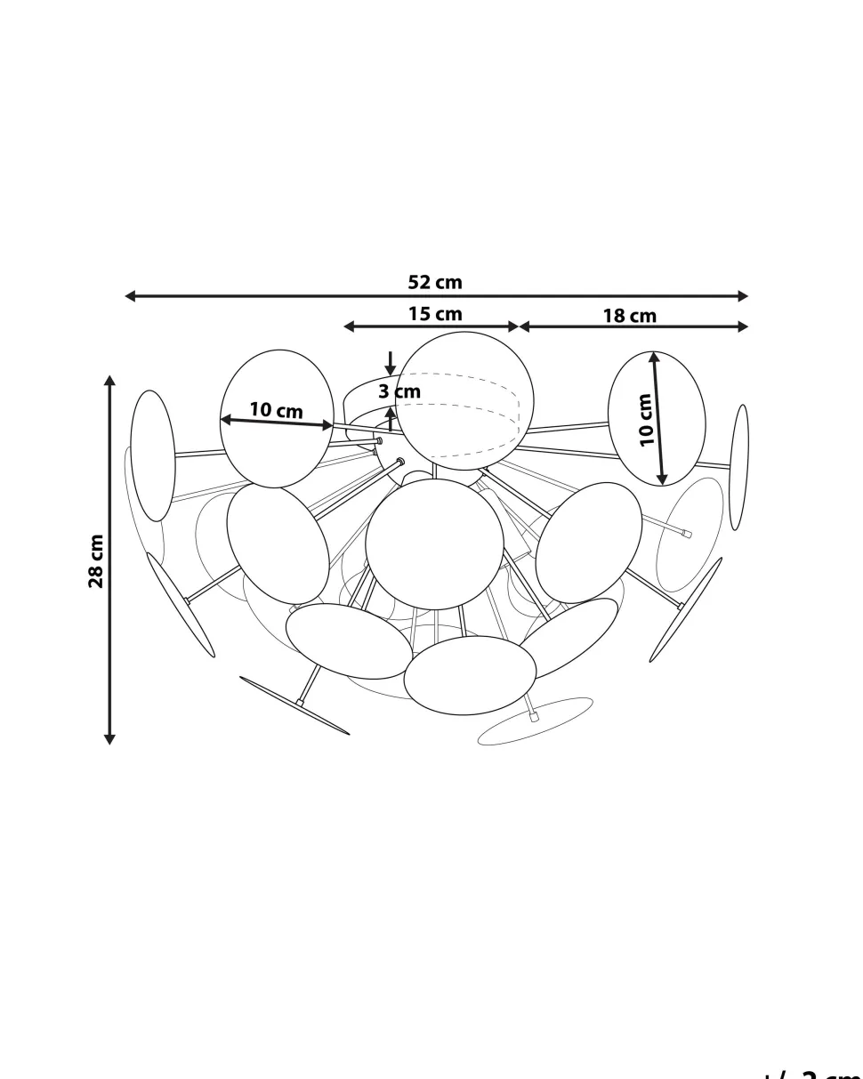 Candeeiro De Teto Preto E Dourado Para 3 Lampadas Maritsa