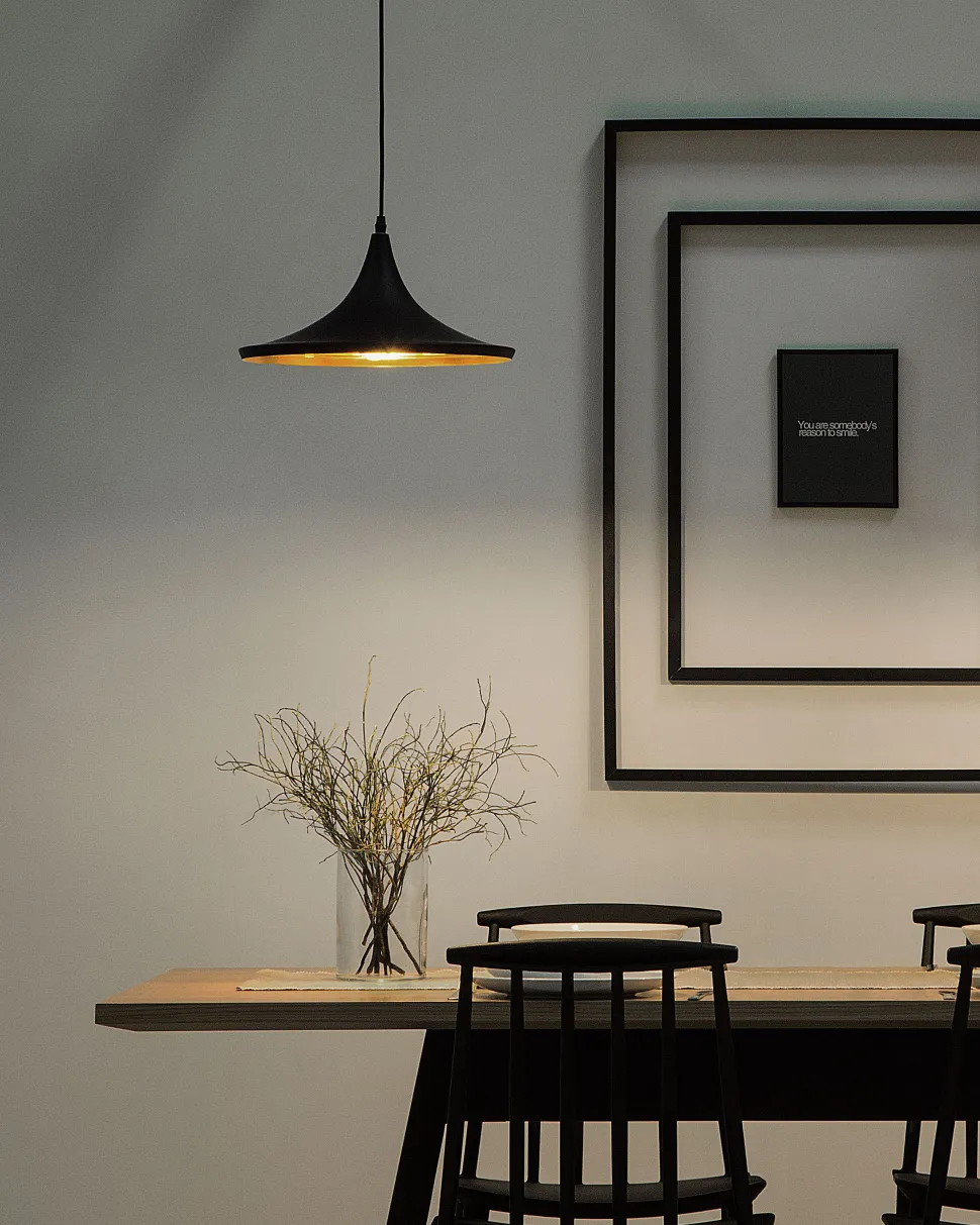 Candeeiro De Teto Preto E Dourado Yamuna