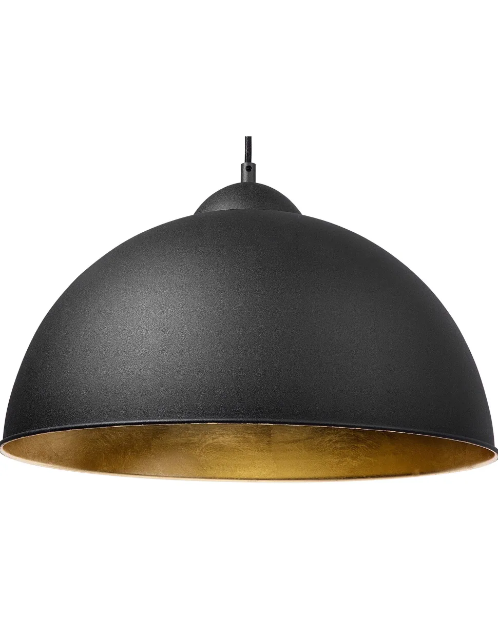 Candeeiro De Teto Preto E Dourado Cetina