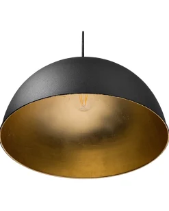 Candeeiro De Teto Preto E Dourado Cetina