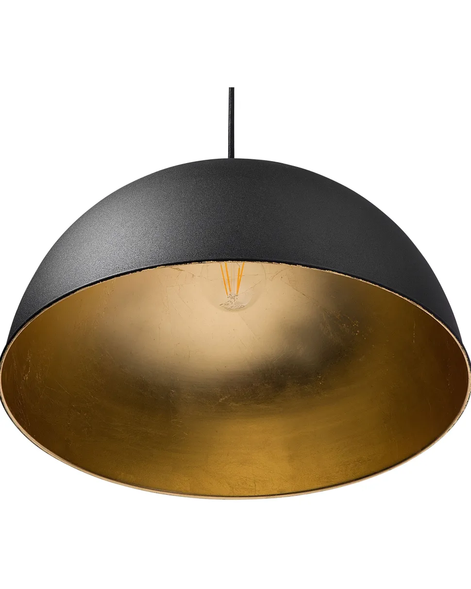 Candeeiro De Teto Preto E Dourado Cetina