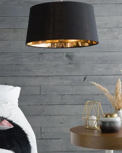 Candeeiro De Teto Preto E Dourado Kallar