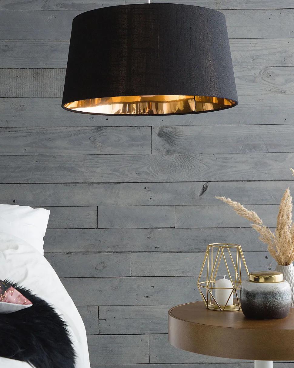 Candeeiro De Teto Preto E Dourado Kallar