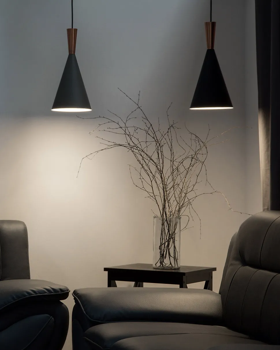 Candeeiro De Teto Preto E Cor De Cobre Tagus