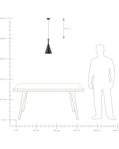 Candeeiro De Teto Preto E Cor De Cobre Tagus