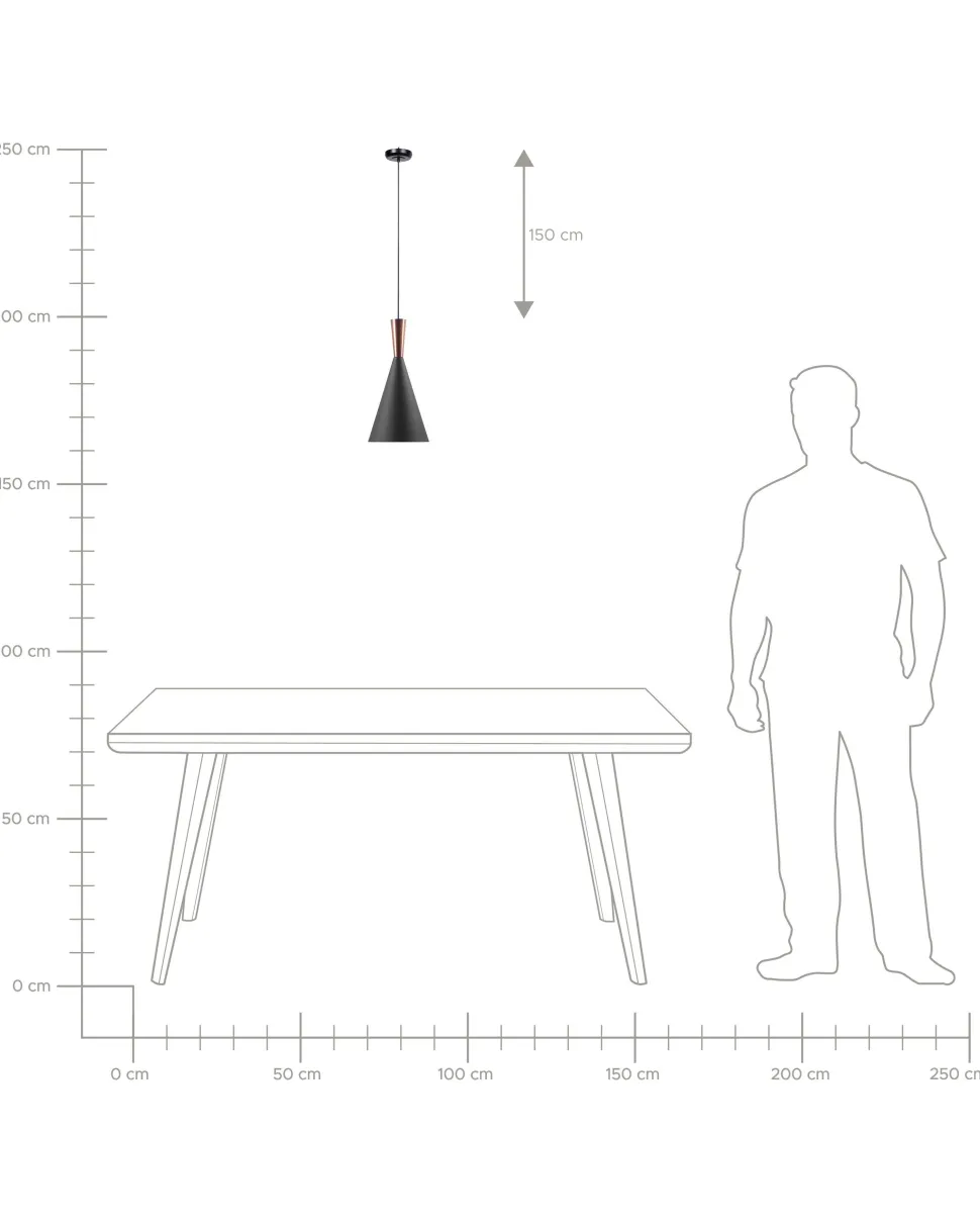 Candeeiro De Teto Preto E Cor De Cobre Tagus