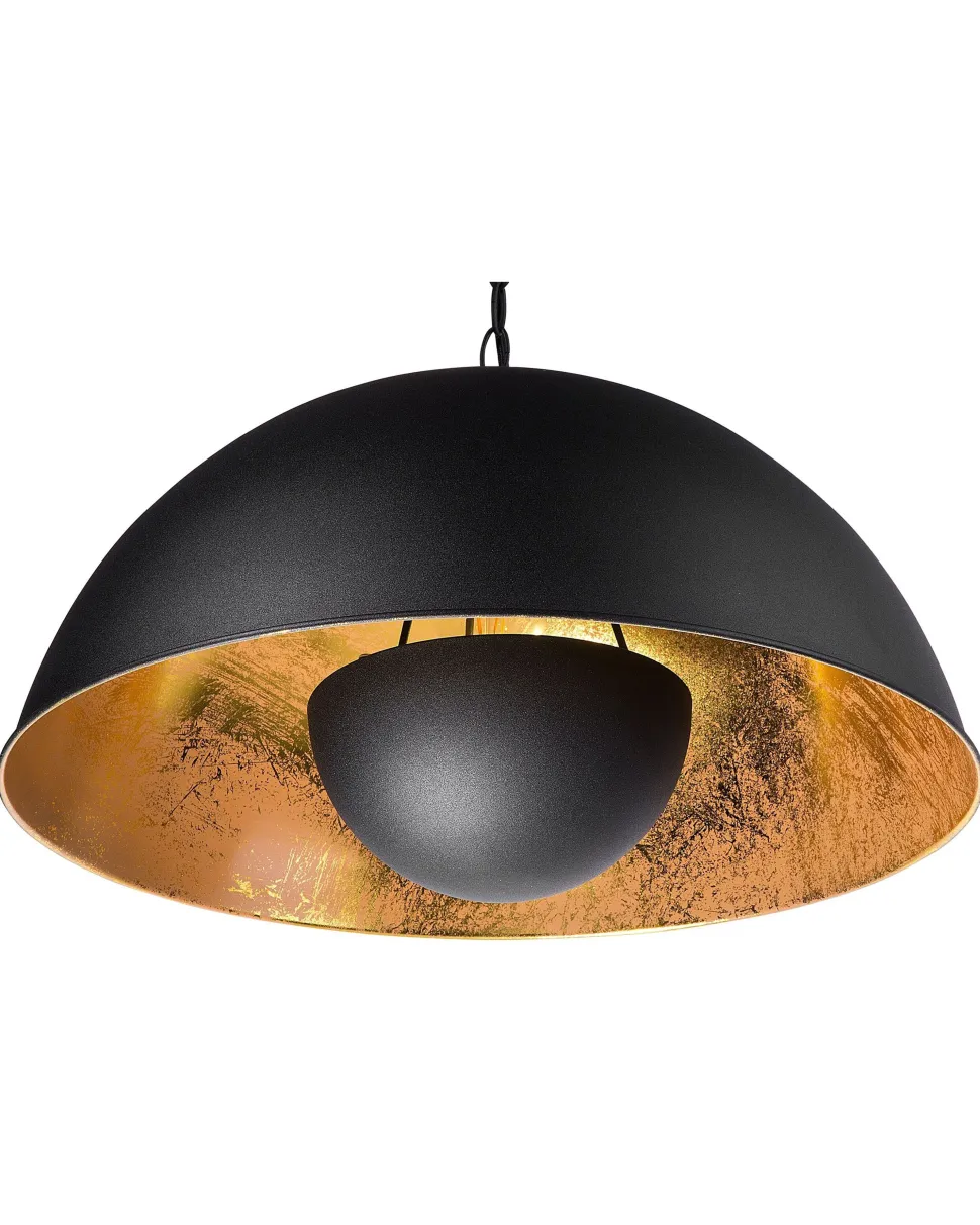 Candeeiro De Teto Preto E Dourado Thames Ii