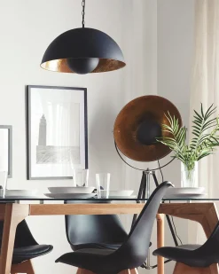 Candeeiro De Teto Preto E Dourado Thames Ii