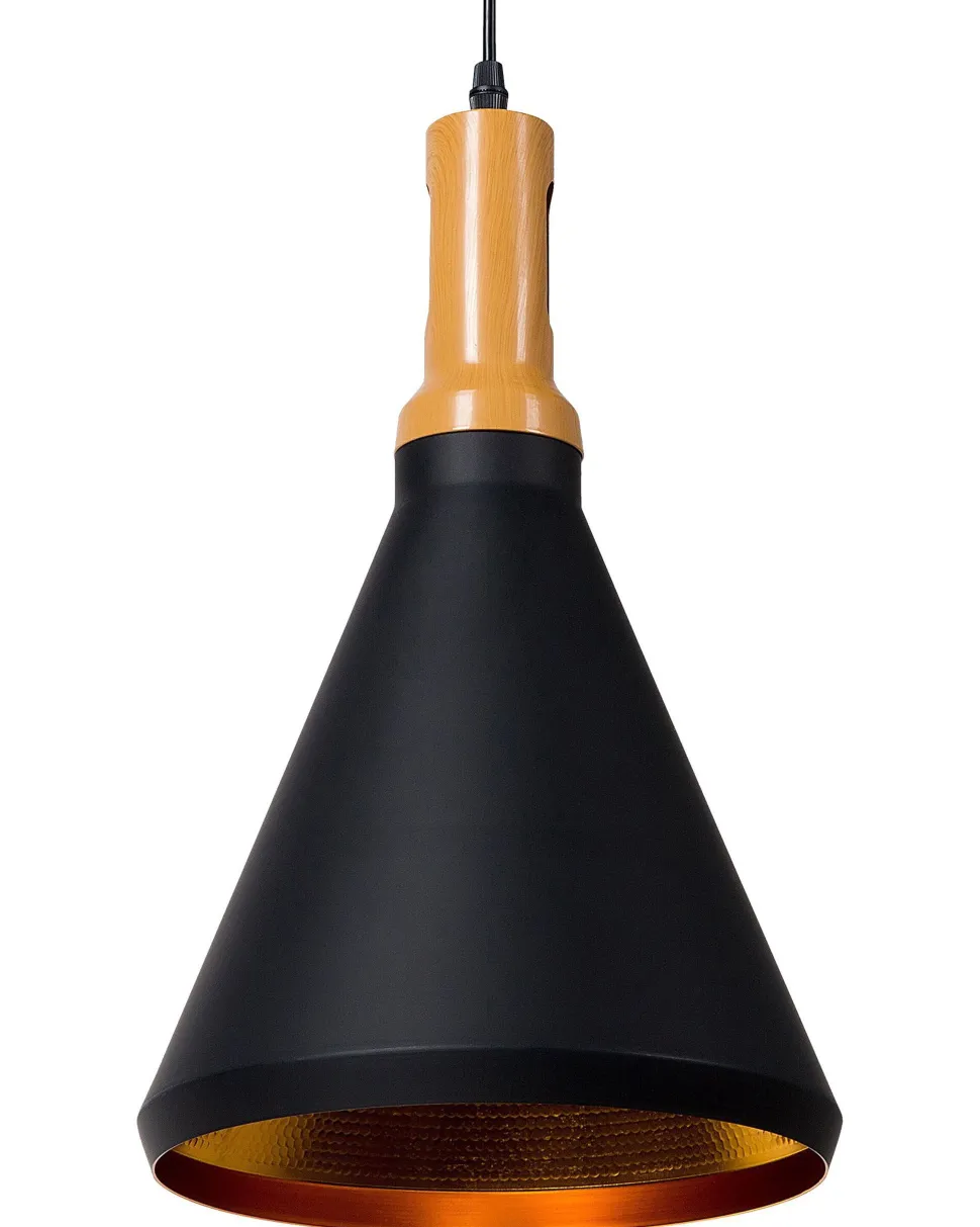 Candeeiro De Teto Preto E Dourado Mackenzie