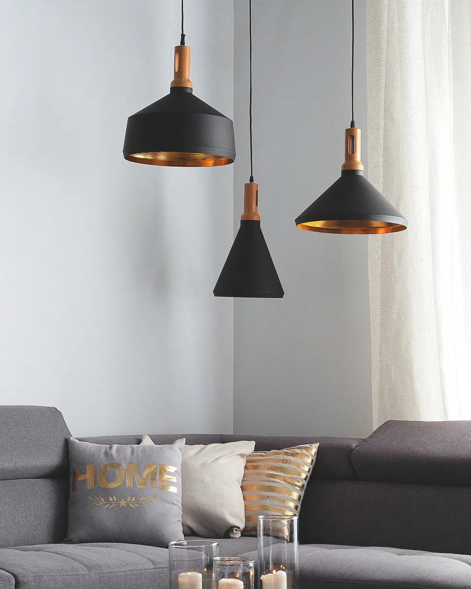 Candeeiro De Teto Preto E Dourado Mackenzie