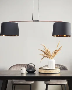 Candeeiro De Teto Preto E Cor De Cobre Fucino