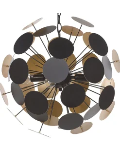 Candeeiro De Teto Preto E Dourado Para 4 Lampadas Maritsa