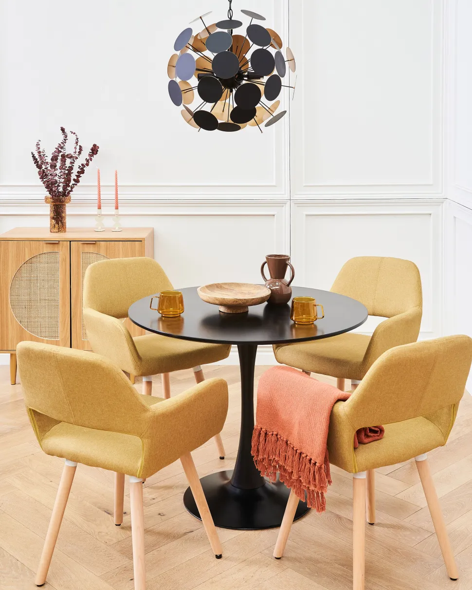 Candeeiro De Teto Preto E Dourado Para 4 Lampadas Maritsa