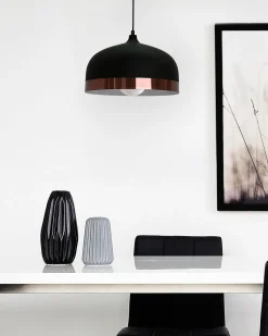 Candeeiro De Teto Preto E Cor De Cobre Parina