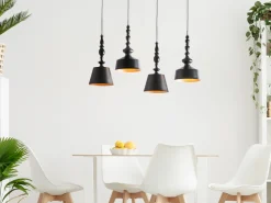 Candeeiro De Teto Preto Fluvia